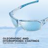 image:imageKastKing Chippewa Polarized Fishing Sunglasses UV400 Protection Full Wrap Frame Sports Cycling Sunglasses 10mm TAC LensesD Gloss Tal Light Blue Frame  Ice Blue Mirror