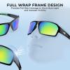 image:imageKastKing Chippewa Polarized Fishing Sunglasses UV400 Protection Full Wrap Frame Sports Cycling Sunglasses 10mm TAC LensesF Gloss Black Frame  Chartruesse Mirror