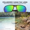 image:imageKastKing Chippewa Polarized Fishing Sunglasses UV400 Protection Full Wrap Frame Sports Cycling Sunglasses 10mm TAC LensesG Gloss Tal Brown  Silver Frame  Chartruesse Mirror