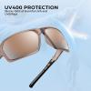 image:imageKastKing Chippewa Polarized Fishing Sunglasses UV400 Protection Full Wrap Frame Sports Cycling Sunglasses 10mm TAC LensesI Gloss Clear Grey Frame  Brown Mirror