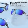 image:imageKastKing Chippewa Polarized Fishing Sunglasses UV400 Protection Full Wrap Frame Sports Cycling Sunglasses 10mm TAC LensesK Matte Smoke Crystal Frame  Blue White Mirror