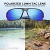 image:imageKastKing Chippewa Polarized Fishing Sunglasses UV400 Protection Full Wrap Frame Sports Cycling Sunglasses 10mm TAC LensesK Matte Smoke Crystal Frame  Blue White Mirror