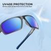 image:imageKastKing Chippewa Polarized Fishing Sunglasses UV400 Protection Full Wrap Frame Sports Cycling Sunglasses 10mm TAC LensesK Matte Smoke Crystal Frame  Blue White Mirror