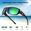 image:imageKastKing Ellijay Bifocal Polarized Sunglasses BiFocal x15 x20 x25 Magnifications Wrap Sport Reader SunglassesGloss Demi Frame  Brown  Chartreuse Mirror