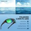 image:imageKastKing Ellijay Bifocal Polarized Sunglasses BiFocal x15 x20 x25 Magnifications Wrap Sport Reader SunglassesGloss Demi Frame  Brown  Chartreuse Mirror