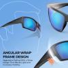 image:imageKastKing Estero Polarized SunglassesBiFocal x15x20x25 MagnificationsWrap Frame Sport Reader Sunglasses for MenampWomenMatte Black Frame smoke Lens blue Mirror