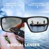 image:imageKastKing Estero Polarized SunglassesBiFocal x15x20x25 MagnificationsWrap Frame Sport Reader Sunglasses for MenampWomenMatte Black Frame smoke Lens blue Mirror