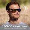 image:imageKastKing FlatRock Polarized Sport Sunglasses for Men and Women Ideal for Driving Fishing Cycling Running UV ProtectionFrame Black Lens Brown  Chartreuse Mirror