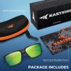 image:imageKastKing FlatRock Polarized Sport Sunglasses for Men and Women Ideal for Driving Fishing Cycling Running UV ProtectionFrame Black Lens Brown  Chartreuse Mirror