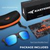 image:imageKastKing FlatRock Polarized Sport Sunglasses for Men and Women Ideal for Driving Fishing Cycling Running UV ProtectionFrame Tal Brown Lens Smoke  Blue Ocean Mirror