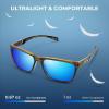 image:imageKastKing FlatRock Polarized Sport Sunglasses for Men and Women Ideal for Driving Fishing Cycling Running UV ProtectionFrame Tal Brown Lens Smoke  Blue Ocean Mirror