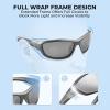 image:imageKastKing Hiwassee Polarized Sport Sunglasses for Men and Women Wrap Sunglasses for Fishing Cycling and RunningUV ProtectionFrame Gloss Metalic Gun  Lens Silver Mirror