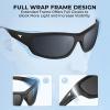 image:imageKastKing Hiwassee Polarized Sport Sunglasses for Men and Women Wrap Sunglasses for Fishing Cycling and RunningUV ProtectionFrame Matte Black  Lens Smoke Mirror