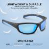 image:imageKastKing Hiwassee Polarized Sport Sunglasses for Men and Women Wrap Sunglasses for Fishing Cycling and RunningUV ProtectionFrame Matte Blackout  Lens Ice Mirror