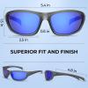 image:imageKastKing Hiwassee Polarized Sport Sunglasses for Men and Women Wrap Sunglasses for Fishing Cycling and RunningUV ProtectionFrame Matte Smoke Crystal  Lens Cobalt Mirror