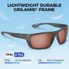 image:imageKastKing Huzzah Polarized Sport Sunglasses for Men and Women Ideal for Driving Fishing Cycling and RunningUV ProtectionFrame Gloss Metalic Gun Lens Copper  Silver Mirror