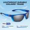 image:imageKastKing Huzzah Polarized Sport Sunglasses for Men and Women Ideal for Driving Fishing Cycling and RunningUV ProtectionFrame Gloss Tal Blue Dark Navy Horn Lens Smoke