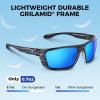 image:imageKastKing Huzzah Polarized Sport Sunglasses for Men and Women Ideal for Driving Fishing Cycling and RunningUV ProtectionFrame Gloss Tal Gray Lens Smoke  Blue Ocean Mirror