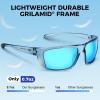 image:imageKastKing Huzzah Polarized Sport Sunglasses for Men and Women Ideal for Driving Fishing Cycling and RunningUV ProtectionFrame Gloss Tal Light Blue Lens Smoke  Ice Blue Mirror
