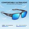 image:imageKastKing Molino FitOver Polarized SunglassesUV400 Protection Ultralight Wraparound Fishing Sports Sunglasses TAC LensesG Gloss Tal Light Gray Frame  Blue White Mirror