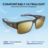 image:imageKastKing Molino FitOver Polarized SunglassesUV400 Protection Ultralight Wraparound Fishing Sports Sunglasses TAC LensesH Gloss Tal Dark Olive  Gold Mirror