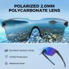 image:imageKastKing Tarkio Polarized Fishing Sunglasses Large Single PC Lenses Rimless Wrap Design UV400 Protection Sports SunglassesB Matte Black Frame  Cobalt Mirror