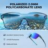image:imageKastKing Tarkio Polarized Fishing Sunglasses Large Single PC Lenses Rimless Wrap Design UV400 Protection Sports SunglassesC Gloss Navy Blue Demi Frame  Ice Blue Mirrior