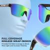 image:imageKastKing Tarkio Polarized Fishing Sunglasses Large Single PC Lenses Rimless Wrap Design UV400 Protection Sports SunglassesD Gloss Tal Brown  Silver Frame  Chartreuse Mirror
