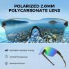 image:imageKastKing Tarkio Polarized Fishing Sunglasses Large Single PC Lenses Rimless Wrap Design UV400 Protection Sports SunglassesD Gloss Tal Brown  Silver Frame  Chartreuse Mirror
