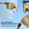 image:imageKastKing Tarkio Polarized Fishing Sunglasses Large Single PC Lenses Rimless Wrap Design UV400 Protection Sports SunglassesE Gloss Tal Dark Olive Frame  Gold Mirror