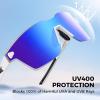 image:imageKastKing Tarkio Polarized Fishing Sunglasses Large Single PC Lenses Rimless Wrap Design UV400 Protection Sports SunglassesG Double Matte Silver Frame  Aqua Ice Mirror
