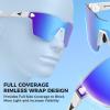 image:imageKastKing Tarkio Polarized Fishing Sunglasses Large Single PC Lenses Rimless Wrap Design UV400 Protection Sports SunglassesG Double Matte Silver Frame  Aqua Ice Mirror