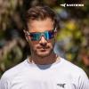 image:imageKastKing Tarkio Polarized Fishing Sunglasses Large Single PC Lenses Rimless Wrap Design UV400 Protection Sports SunglassesG Double Matte Silver Frame  Aqua Ice Mirror