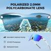 image:imageKastKing Tarkio Polarized Fishing Sunglasses Large Single PC Lenses Rimless Wrap Design UV400 Protection Sports SunglassesG Double Matte Silver Frame  Aqua Ice Mirror