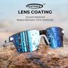 image:imageKastKing Tarkio Polarized Fishing Sunglasses Large Single PC Lenses Rimless Wrap Design UV400 Protection Sports SunglassesG Double Matte Silver Frame  Aqua Ice Mirror