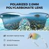 image:imageKastKing Tarkio Polarized Fishing Sunglasses Large Single PC Lenses Rimless Wrap Design UV400 Protection Sports SunglassesH Gloss Crystal Frame  Pink Mirror