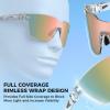 image:imageKastKing Tarkio Polarized Fishing Sunglasses Large Single PC Lenses Rimless Wrap Design UV400 Protection Sports SunglassesH Gloss Crystal Frame  Pink Mirror