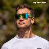 image:imageKastKing Tarkio Polarized Fishing Sunglasses Large Single PC Lenses Rimless Wrap Design UV400 Protection Sports SunglassesI Double Matte Solid Green Frame  Chartreuse