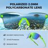 image:imageKastKing Tarkio Polarized Fishing Sunglasses Large Single PC Lenses Rimless Wrap Design UV400 Protection Sports SunglassesI Double Matte Solid Green Frame  Chartreuse