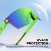 image:imageKastKing Tarkio Polarized Fishing Sunglasses Large Single PC Lenses Rimless Wrap Design UV400 Protection Sports SunglassesI Double Matte Solid Green Frame  Chartreuse