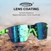 image:imageKastKing Tarkio Polarized Fishing Sunglasses Large Single PC Lenses Rimless Wrap Design UV400 Protection Sports SunglassesI Double Matte Solid Green Frame  Chartreuse