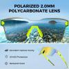 image:imageKastKing Tarkio Polarized Fishing Sunglasses Large Single PC Lenses Rimless Wrap Design UV400 Protection Sports SunglassesJ Double Matte Solid Yellow Frame  Amber Mirror