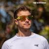 image:imageKastKing Tarkio Polarized Fishing Sunglasses Large Single PC Lenses Rimless Wrap Design UV400 Protection Sports SunglassesJ Double Matte Solid Yellow Frame  Amber Mirror
