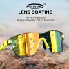 image:imageKastKing Tarkio Polarized Fishing Sunglasses Large Single PC Lenses Rimless Wrap Design UV400 Protection Sports SunglassesJ Double Matte Solid Yellow Frame  Amber Mirror