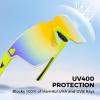 image:imageKastKing Tarkio Polarized Fishing Sunglasses Large Single PC Lenses Rimless Wrap Design UV400 Protection Sports SunglassesJ Double Matte Solid Yellow Frame  Amber Mirror