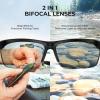 image:imageKastKing Tugaloo SemiRimless Bifocal Polarized Reader Sunglasses Bifocal x15 x20 x25 Magnifications UV ProtectionMatte Black Frame  Smoke