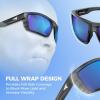 image:imageKastKing Waccamaw Polarized Bifocal Sunglasses x15 x20 x25 Magnifications Wrap Around Sport Reader Sunglasses for MenGloss Graydrift Frame  Smokeblue Mirror