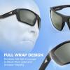 image:imageKastKing Waccamaw Polarized Bifocal Sunglasses x15 x20 x25 Magnifications Wrap Around Sport Reader Sunglasses for MenMatte Black Frame  Smoke Lens