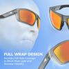 image:imageKastKing Waccamaw Polarized Bifocal Sunglasses x15 x20 x25 Magnifications Wrap Around Sport Reader Sunglasses for MenMatte Smoke Crystal Frame  Brownred Mirror