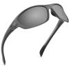 image:imageKastKing Hiwassee Polarized Sport Sunglasses for Men and Women Wrap Sunglasses for Fishing Cycling and RunningUV ProtectionFrame Matte Smoke Crystal  Lens Smoke